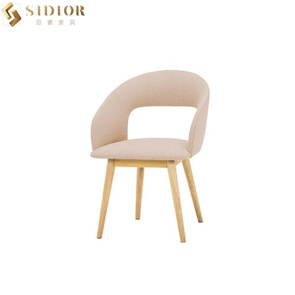 Solid Wood Leg Wedding Dining Chair Yellow Fabric Dining Chairs SGS Approved