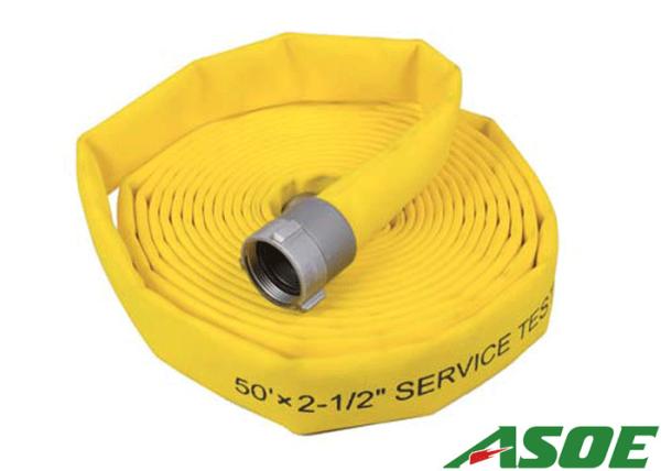 Polyurethane Lining Lay Flat Fire Hose Twill Weave Heatproof For Fire Fighting