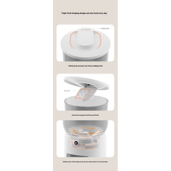 Tuya Smart 3L Automatic Dog Feeder Camera Eco-Friendly Outdoor Wifi Pet Bowl Solid Pattern Voice Control New Model Made Plastic