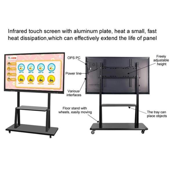 65 Inch Conference Intelligent Board Interactive Mobile Whiteboard For School Education