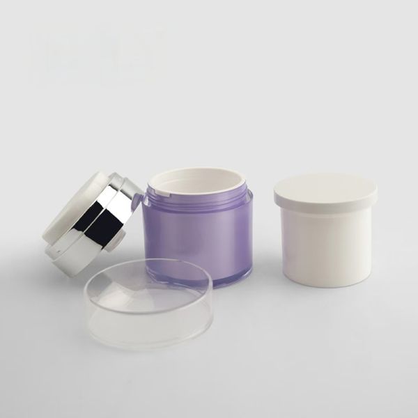 50gr Empty Skin Care Jar Acrylic Jar  Round Shape Plastic Custom Color Cosmetic Packaging Customized With Lids