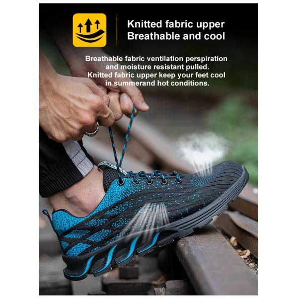 Zapatos de seguridad para hombres ligeros con dedo de acero / placa de Kevlar UE