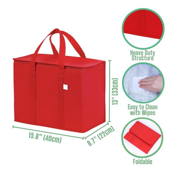 Nonwoven Thermal Insulated Grocery Bag Cooler Personalized Printing for Food Fruit Storage