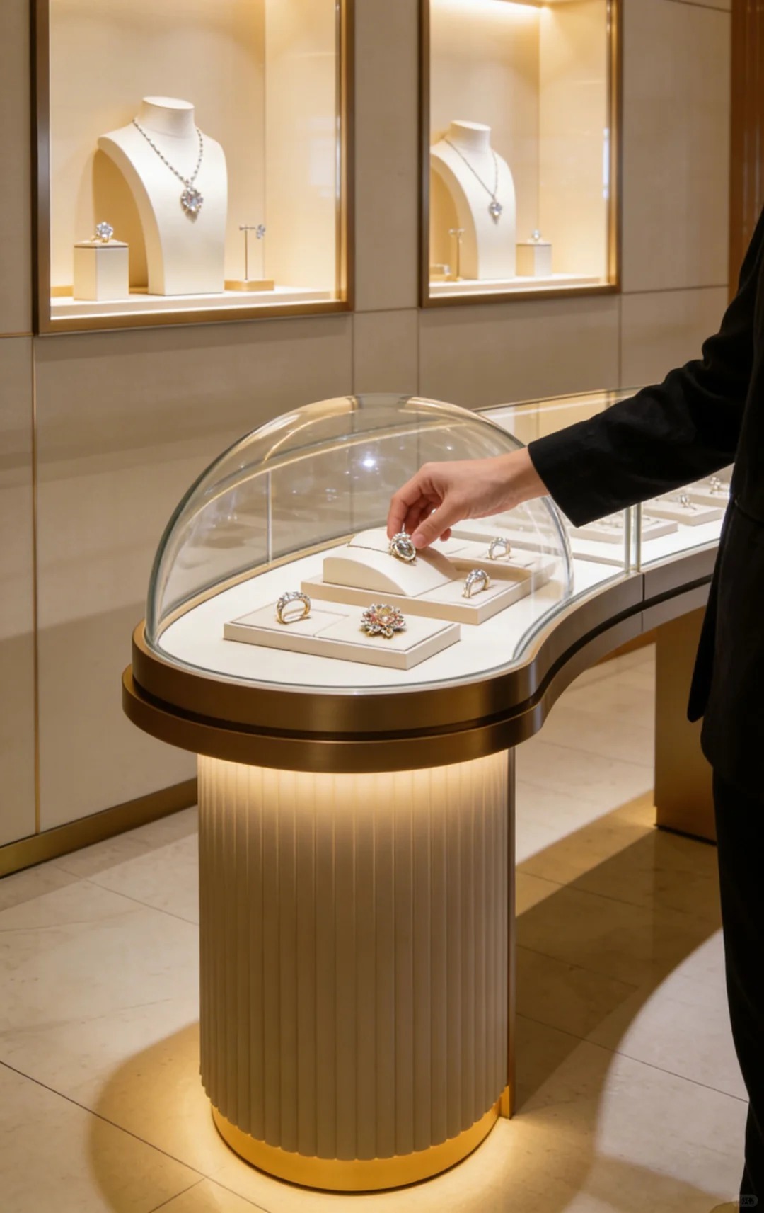 Jewelry Exhibition Shop Luxury Jewelry Pop up Shop Display Commercial Jewelry Store Display showcase Dustproof