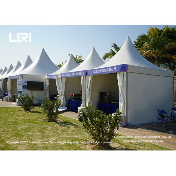 China Liri High Peak Pagoda Party Tent White Color For Trade Shows