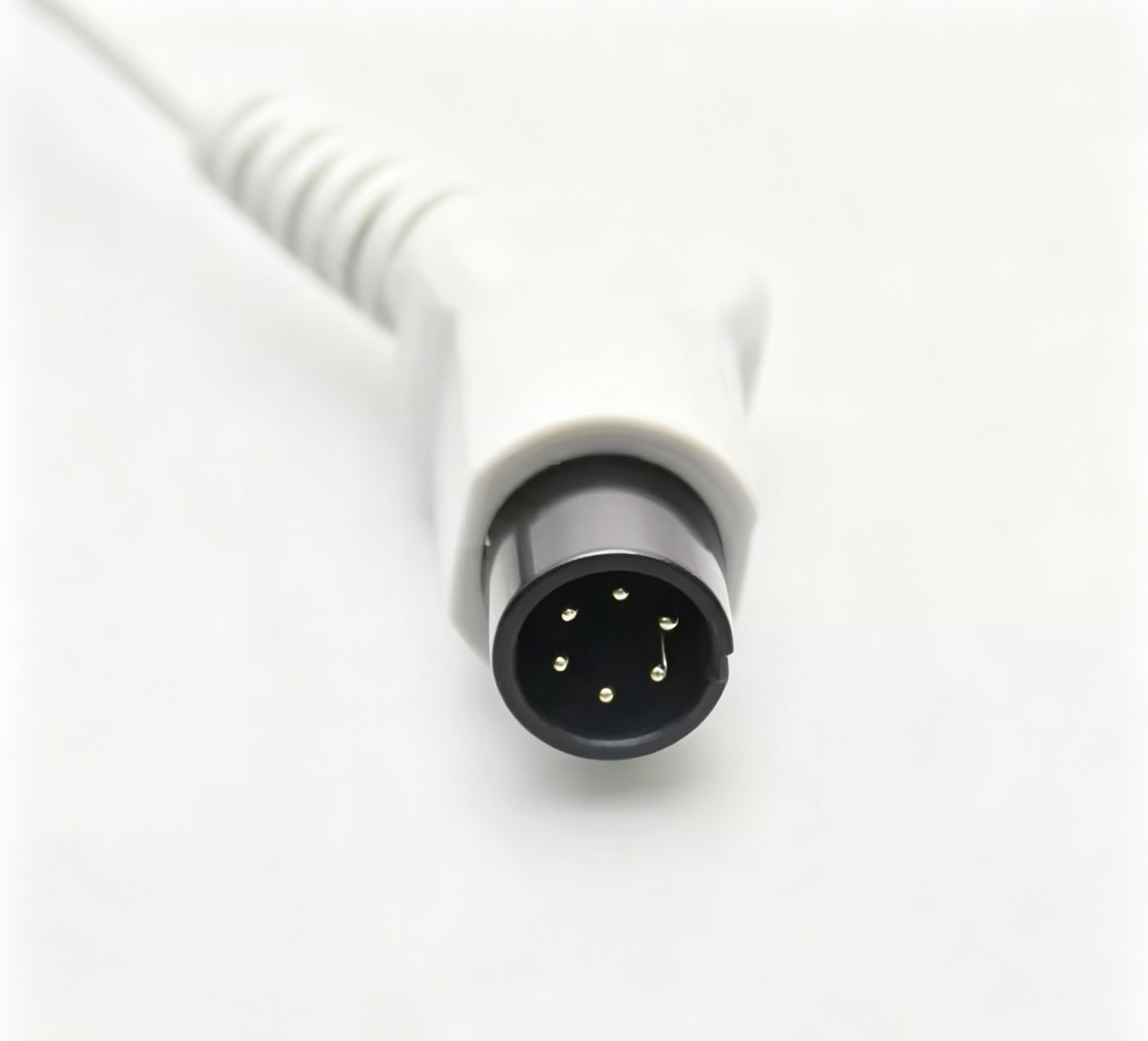 Button Type One Piece ECG Cable AAMI 3 Lead Cable 6 Pin