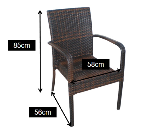 Waterproof Rattan Stackable Outdoor Dining Chairs for Parks Restaurants Hotels