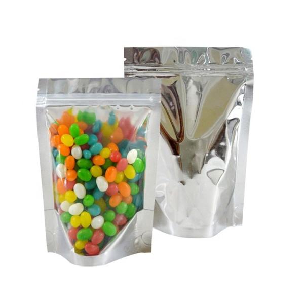 7x9cm Holographic Stand Up Pouch 11x14cm Silver Foil Plastic Bags ISO9001