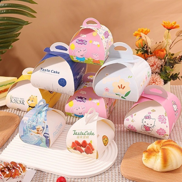 Dome Cake Boxes With Handle Portable Paper Packaging For Bakery