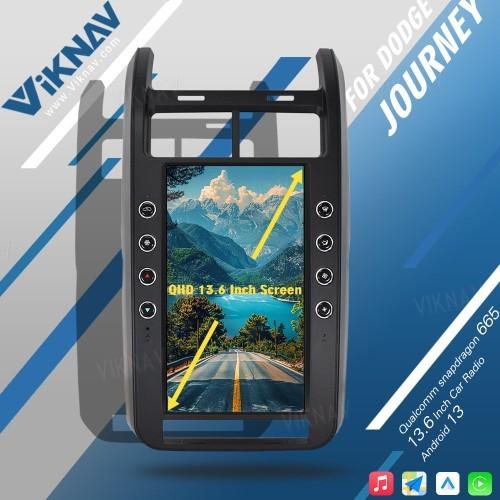 VIKNAV Rádio de Carro Estéreo Sem Fio Carplay de 13,6 Polegadas para Dodge Journey 2009-2015 Android