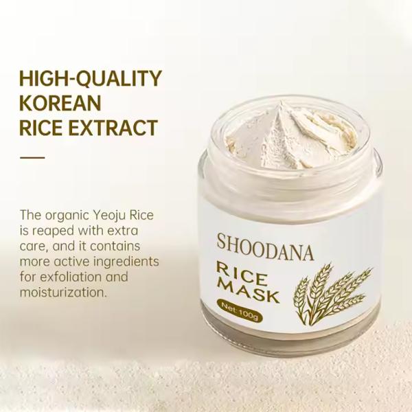Bulk Vegan Organic Clay Face Mask Deep Cleansing Oil Control Rice Mask Brightening Rice Face Mask