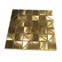 Decoración de paneles de pared línea de cabello acabado PVD oro mosaico de acero inoxidable