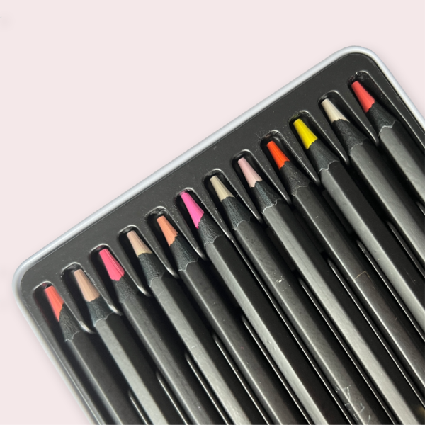 Reliable Quality Wholesale 12 Pcs Multicolor Metal Box Wooden Color Pencil Set For Kids Drawing