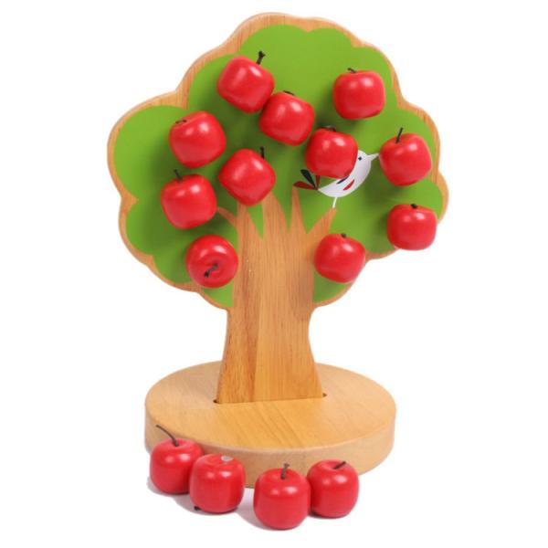 Игрушки младенца Montessori яблони деревянные для детей комплектуют плод воспитательный
