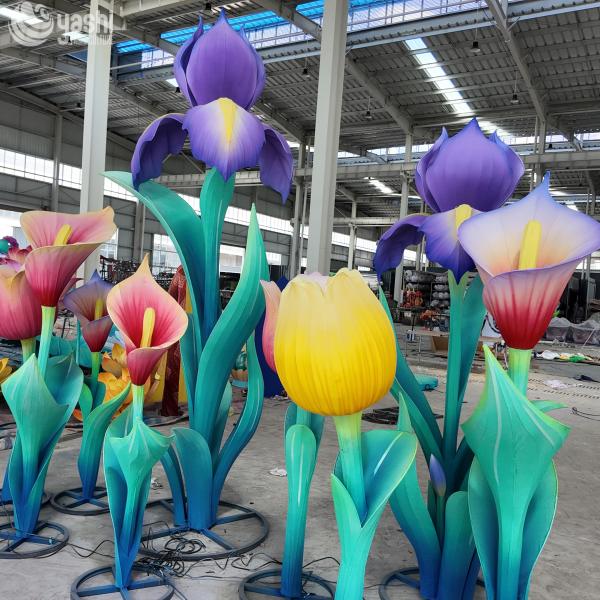 Outdoor Garden Floral Zigong Lantern for Traditional Chinese Festivals