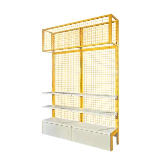 shelves system gondola supermarket equipment steel single side rack for supermarket shop exhibit shelf gondola motor hoist