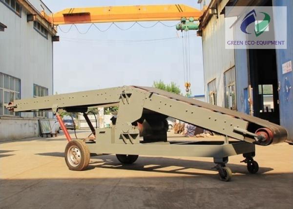 Single Wing Hydraulic Lifting Mobile Belt Conveyor , Truck Loading Belt Conveyor