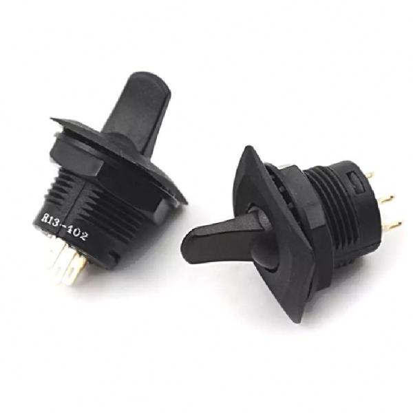 R13-402 ON-ON 3Pin 2Position Round Toggle Switch Maintained SPDT Panel Mount Black Color