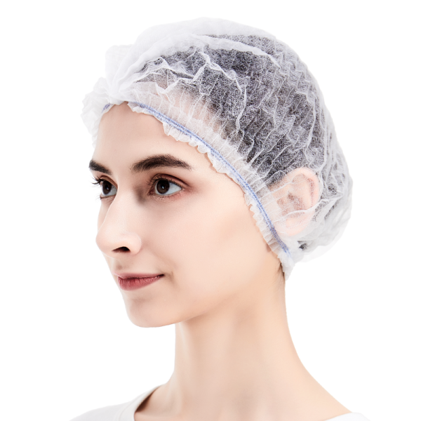 Hubei Haixin Softness Nonwoven Cap in Double Elastic Nurse Caps Flexible Cheap Price Machine Made Round Hat Factory Direct Sales