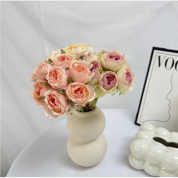 Flores artificiales rosas estilo Ins con jarrones, ramos de mano, sesiones de fotos de San Valentín y decoraciones para regalos de cumpleaños