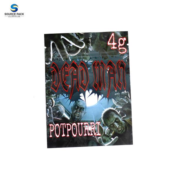 Soft Touch Smell Proof 3.5g Mylar Custom Weed Pack With Zipper