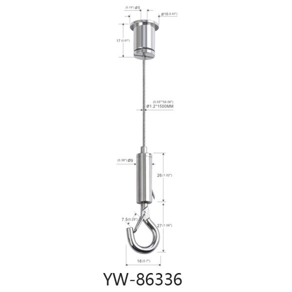 Латунная система смертной казни через повешение кабеля крюка с защелкой провода нержавеющей стали для смертной казни через повешение освещения