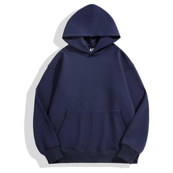 Winter Plain Hoodies Men's Hoodie Thick Tight Fleece Drop Shoulder Hoodie Cotton XS-4XL 480g