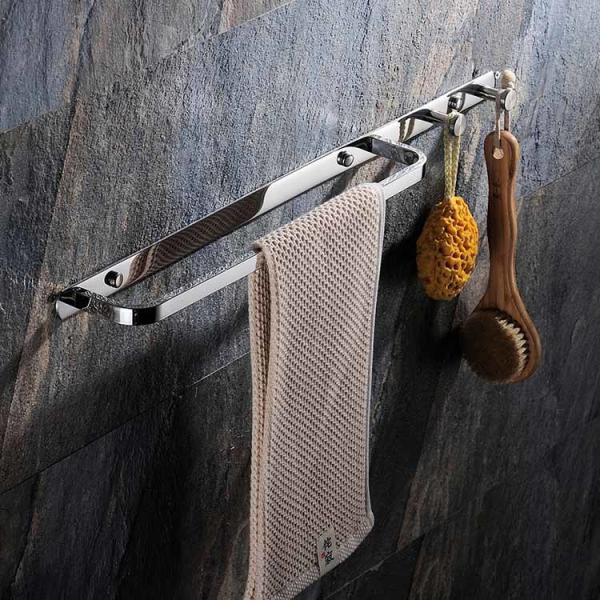 Mirror Polishing SUS304 Stainless Steel Towel Rack Holder 24 Inch For Kitchen Bathroom