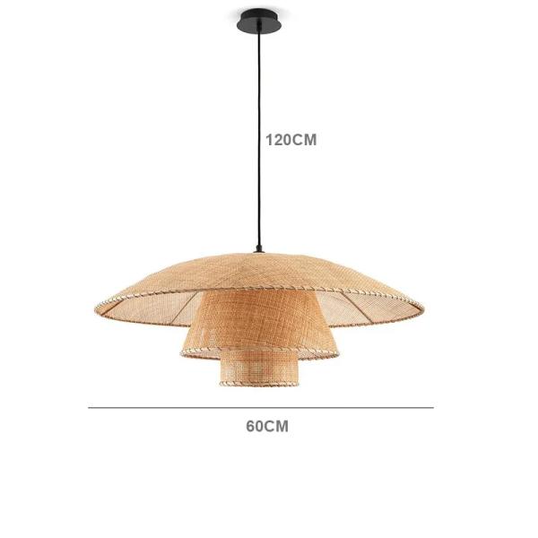 Restaurant Lighting Living Room Parlor Bar Decor Japanese Wicker Art Petal Pendant Light(WH-WP-141)