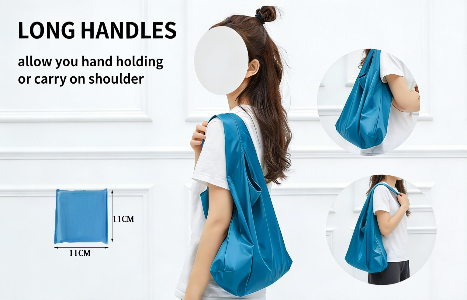 Custom Recycled Ripstop Tote – Foldable, Waterproof & Reusable Eco-Friendly Promotional Grocery Bag
