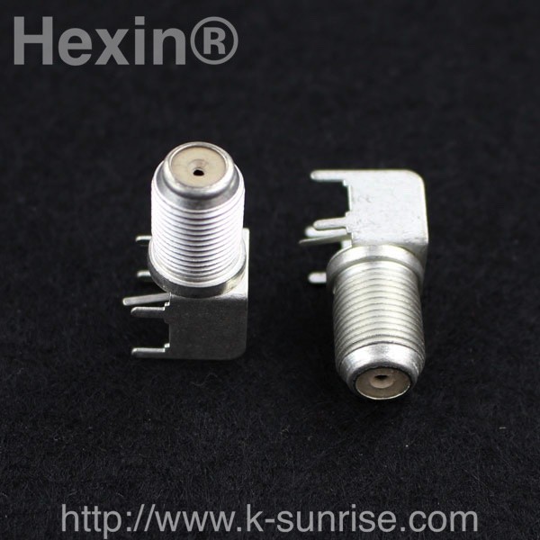 F connector with shielding case for TV board