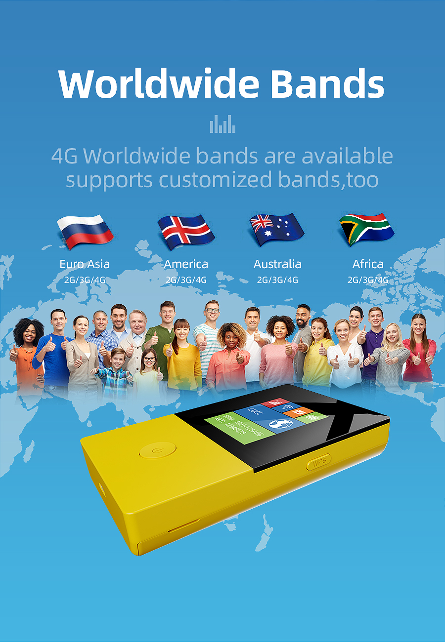 Автомобиль мобильное Mifi Точки доступа кармана 4G WIFI Harvilon открыл со слотом SIM-карты