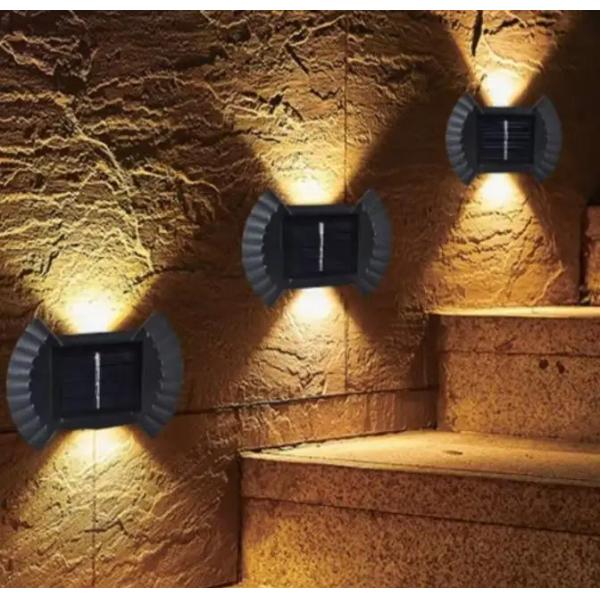 Warm White Solar Powered LED Wall Lights for Garden Patio Garage Driveway Up Down Lamp