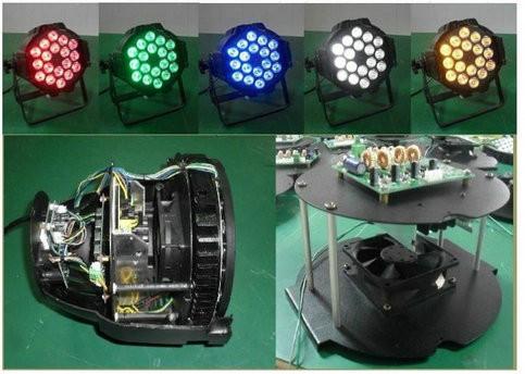 Medium Live Concerts 5in1 RGBWA LED Par Light 18pcs * 15W Par 64 LED Lamp 300W