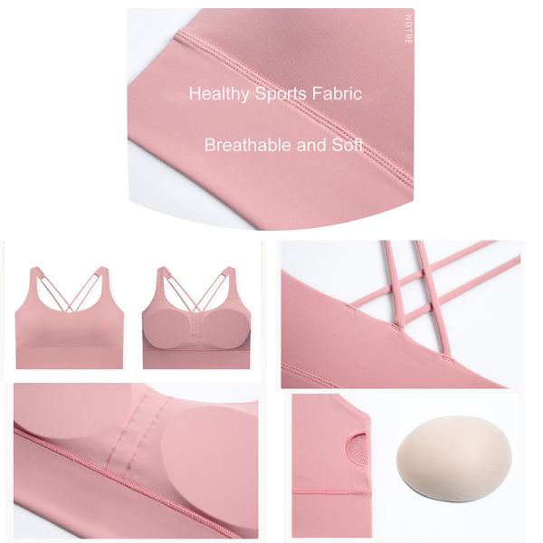 Sexy Thin Strap Yoga Sports Bras Women Running Tops Built In Removable Pads