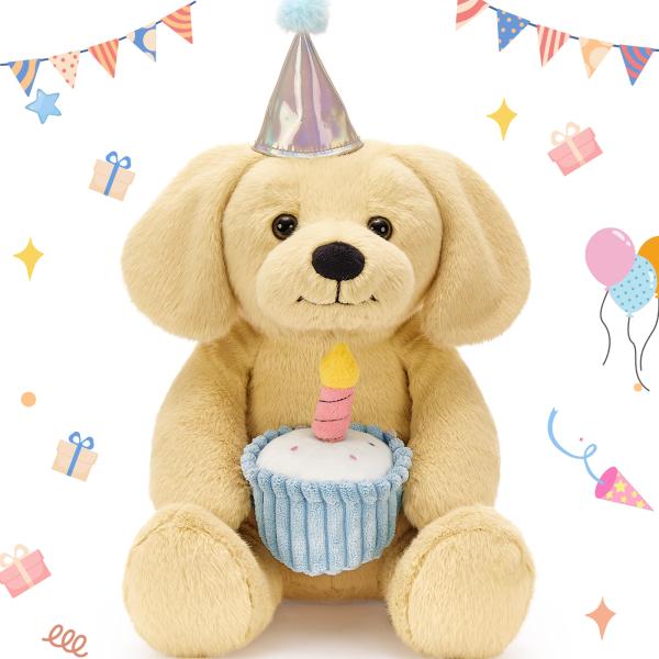 Labrador Dog Stuffed Animal Magnetic Candle Glow-in-the-Dark Plushie Toy Novelty Birthday Gift for Girlfriend Friend