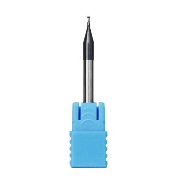 0.039 1mm 2 Flute End Mill Steel Iron AlTiN Coating 35 Helix Angle HRC50
