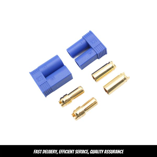 Angled Male Female Battery Connector 6mm Bullet Connector EC6 With Blue Housing
