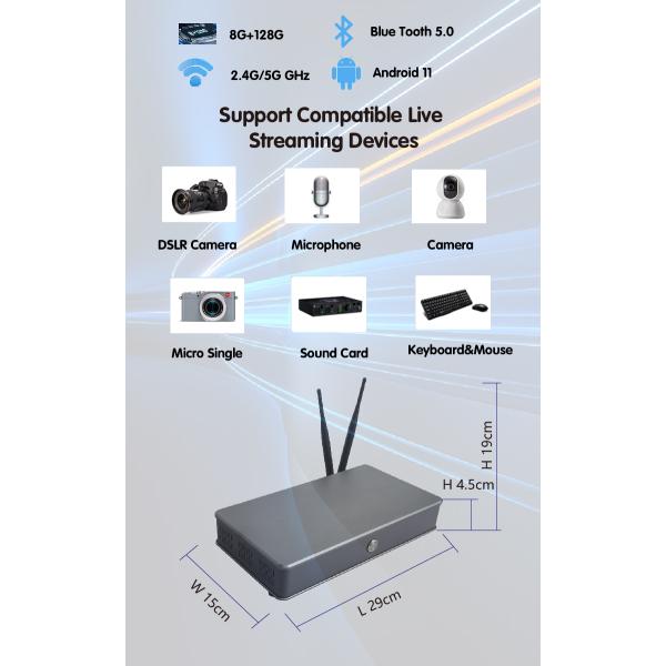 Android Áudio Streaming ao vivo Switcher de câmera Mixer de vídeo Para Facebook TikTok YouTube