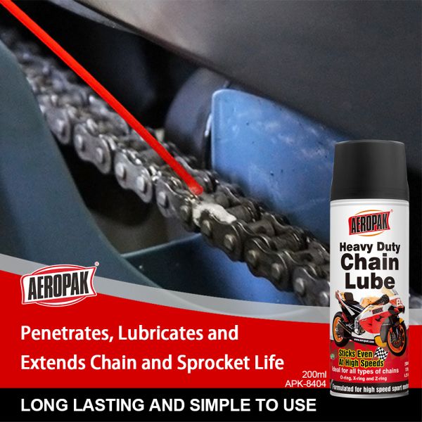 AEROPAK 200ml Aerosol Heavy Duty Anti Rust Bike Motorcycle Chain Lube Lubricant Spray with Base Oil Automotive Lubricant