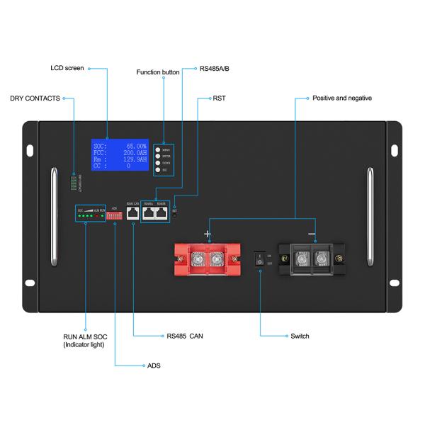 Hybrid Solar System Battery Lithium Smart BMS High Capacity Baterias LiFePO4 48V 200Ah