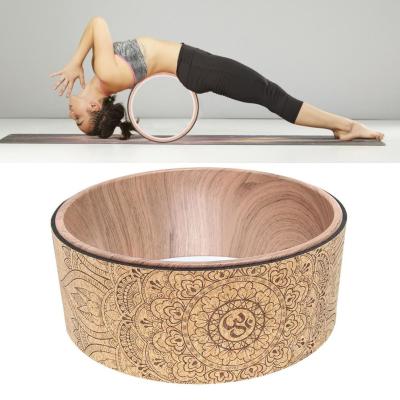 Fitness Yoga Roller Wheel , Cork Yoga Wheel  TPE Yoga Circles Gym Workout Back Training Tool