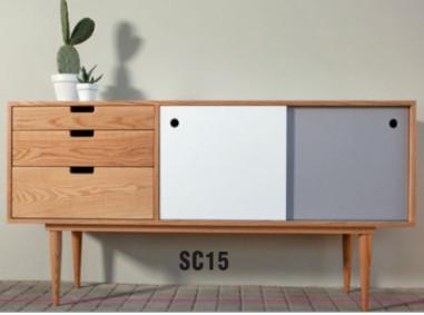 North Europe style solid wood buffets cabinet furniture