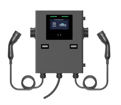 IP55 2*22kw Wallbox charger for Commercial Use Dual guns wallbox