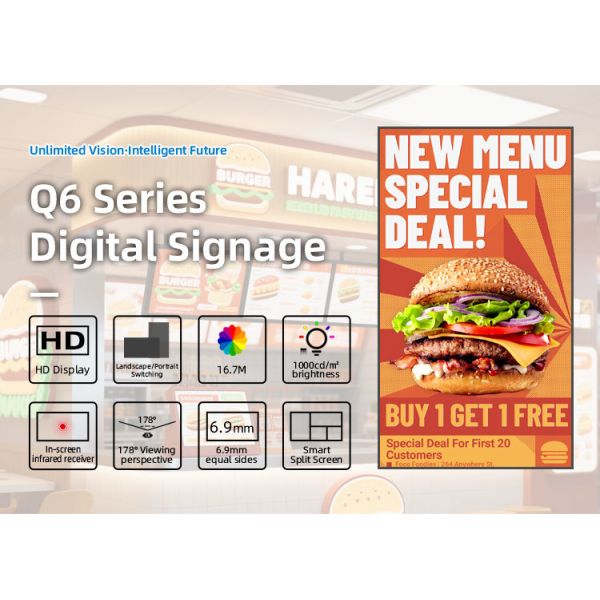 High Brightness LCD Display Panel 1500 Nits Indoor Digital Screens