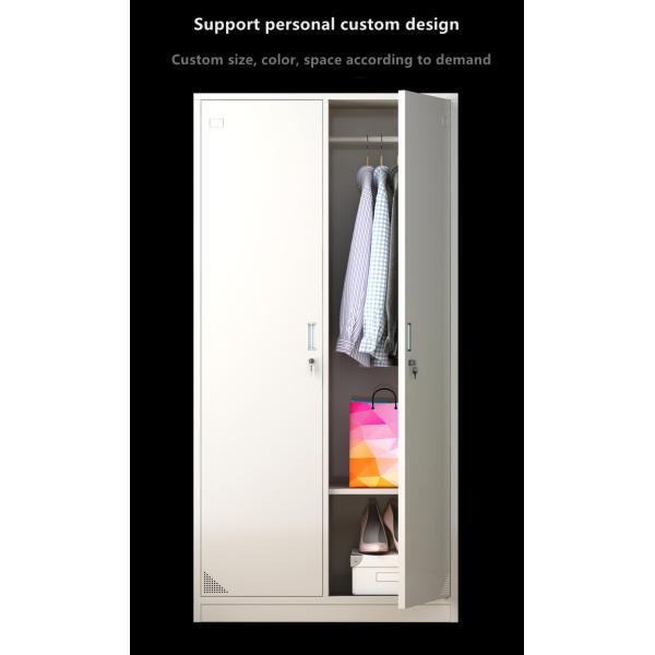 Knock Down Steel Double Door Locker Clothes Storage Rust Resistance