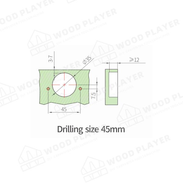 o armário coberto completo da porta de 15mm a de 25mm articula  em dois sentidos