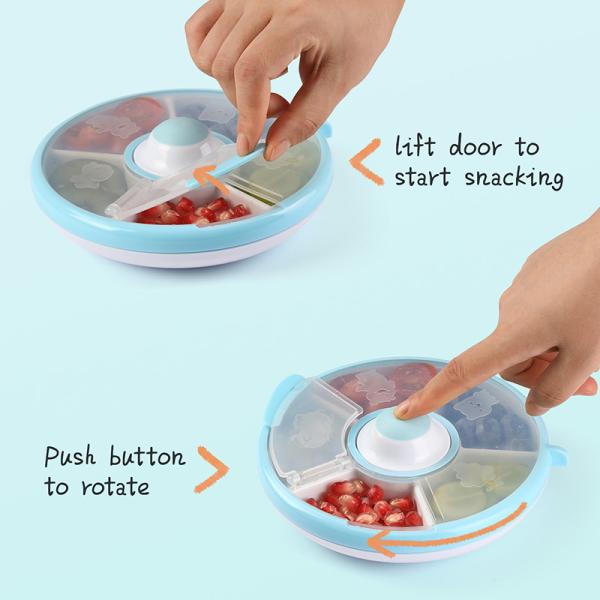 9 Inches White Plastic Divided Serving Tray Platter With Lid