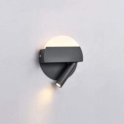 Wall lamp modern bedroom study lens acrylic shade wall light led simple living room lamp creative hotel bed