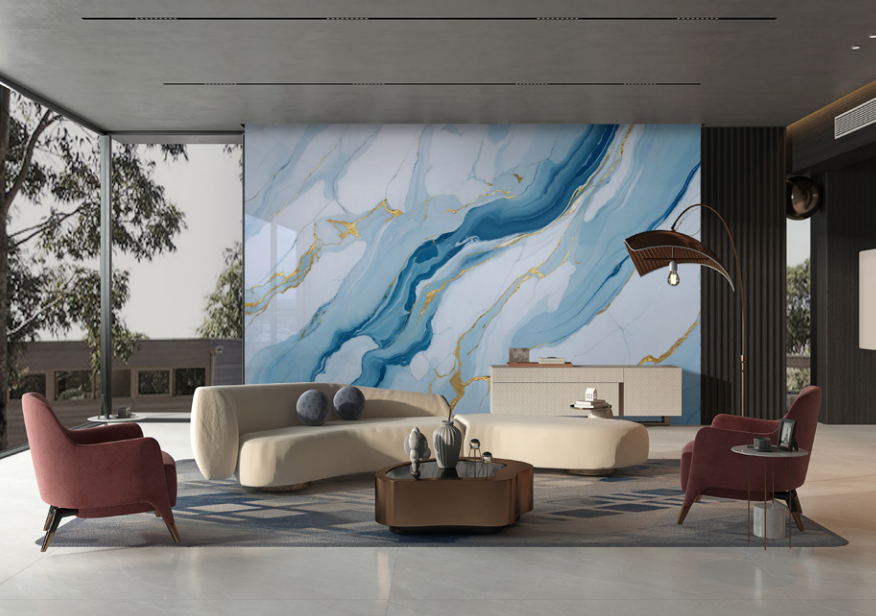 Multi Style PVC Faux Marble Wall Sheet Eco Friendly Anti Mold Easy Install Home Decor